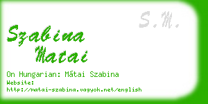 szabina matai business card