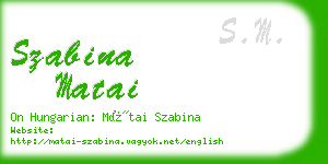 szabina matai business card